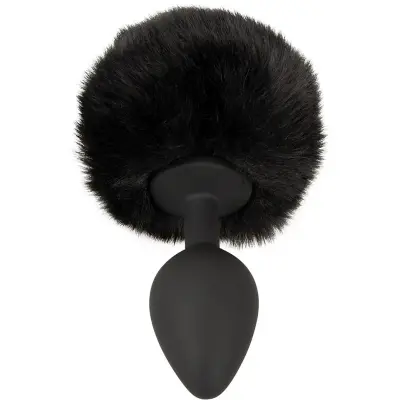 You2Toys: Fluffy Bunny Tail Butt Plug, medium, svart