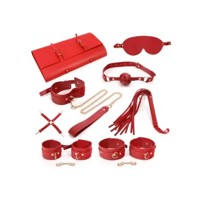 7-pcs Bondage Set With Bag Red