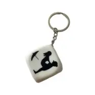 Diablo Picante White Dice Keychain With Poses
