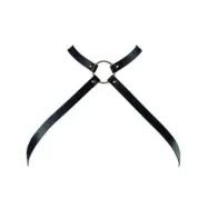 Bijoux Indiscrets Maze Crossed Chest Harness Black