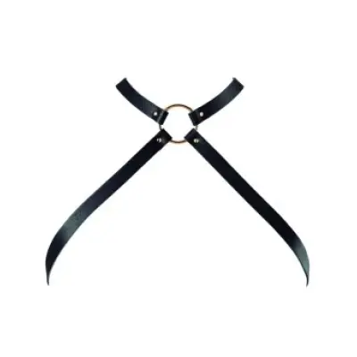 Bijoux Indiscrets Maze Crossed Chest Harness Black