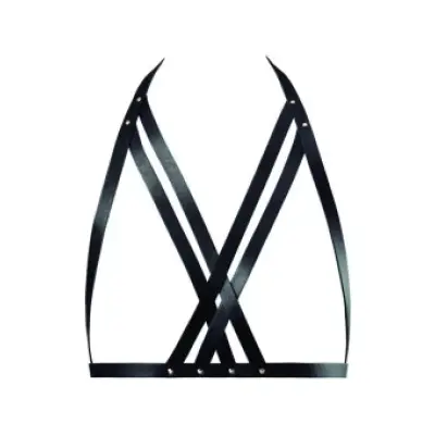 Bijoux Indiscrets Maze Halter Bra Harness Black