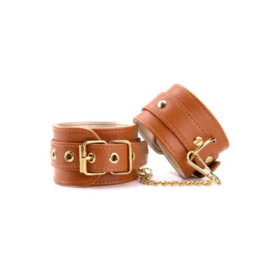 Blaze Elite Hand Cuffs Cognac Vegan Leather