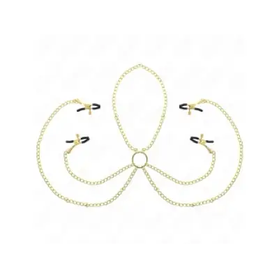 Kink 4 Nipple And Clit Clamps Adjustable Gold