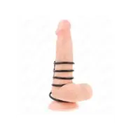 Kink 5 Silicone Penis Rings 3.8 Cm To 4.8 Cm Connected By Leather