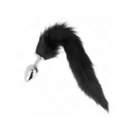 Kink Anal Plug Size L 10 X 4 Cm With Synthetic Tail 40 Cm Black