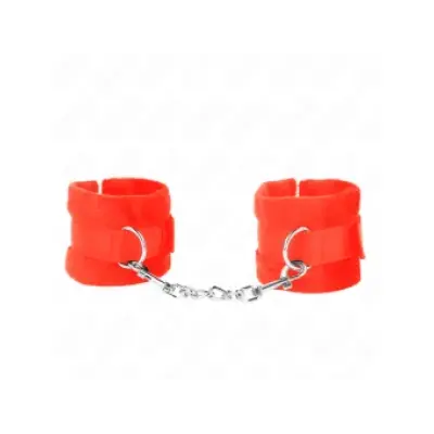 Kink Beginner Fur Hand Cuffs Red 30 X 7 Cm