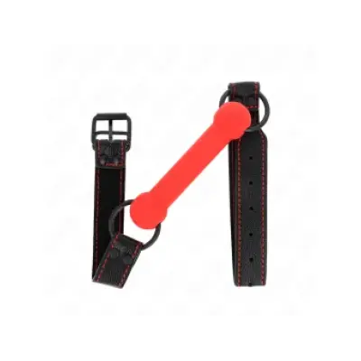 Kink Bone Gag With Leatherette Strap Red Adjustable 41-57 Cm