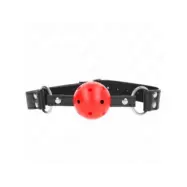 Kink Breathable Ball 4 Cm Gag With Double Rivet Leather 62.5 X 2.5 Cm Adjustable 42-58 Cm