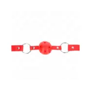 Kink Breathable Ball 4 Cm Gag With Double Rivet Model 1 Red 62.5 X 2.5 Cm Adjustable 42-58 Cm