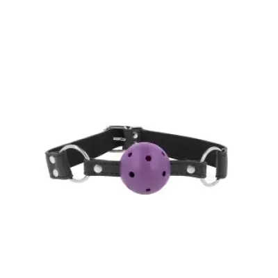 Kink Breathable Ball 4 Cm Gag With Double Rivet Purple 62.5 X 2.5 Cm Adjustable 42-58 Cm