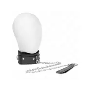 Kink Collar With Leash 65 Cm With Restrictions Black 36-42 Cm X 5.5 Cm