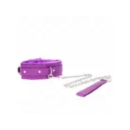 Kink Collar With Leash 65 Cm With Restrictions Purple 36-42 Cm X 5.5 Cm