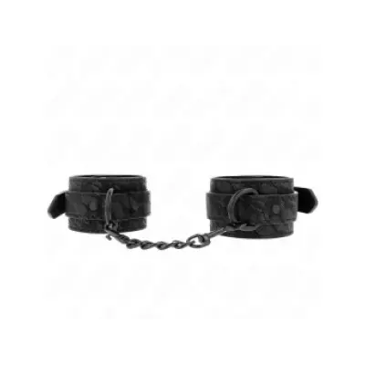 Kink Dark Lace Covered Wrist Cuffs Adjustable Black 19-26 Cm
