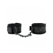Kink Dark Lace Covered Wrist Cuffs Neoprene Adjustable Black 20-29 Cm X 5 Cm
