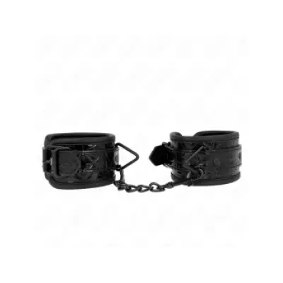 Kink Diamond Pattern Wrist Restraints Black Adjustable 17-26 Cm X 5.5 Cm
