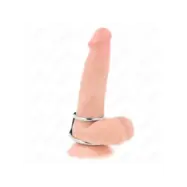 Kink Double Metal Penis Ring 3.7 Cm To 5 Cm Connected By Leather Strap Model 2