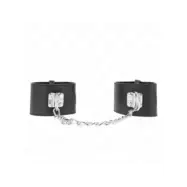 Kink Fixed Wrist Restraints With Chain 30 Cm And Padlock Closure Black Adjustable 16-23 Cm X 5.5 Cm