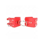 Kink Fixed Wrist Restraints With Ring And Studs Adjustable Red 17-22 Cm X 6.5 Cm