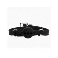 Kink Full Silicone Gag 55 X 2 Cm With 4 Cm Ball Size S Black Adjustable 35-51 Cm