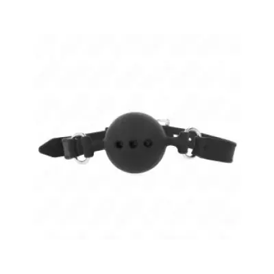 Kink Full Silicone Gag 55 X 2 Cm With 4.5 Cm Ball Size M Black Adjustable 35-51 Cm