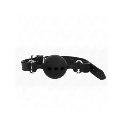 Kink Full Silicone Gag 55 X 2 Cm With 5 Cm Ball Size L Black Adjustable 35-51 Cm