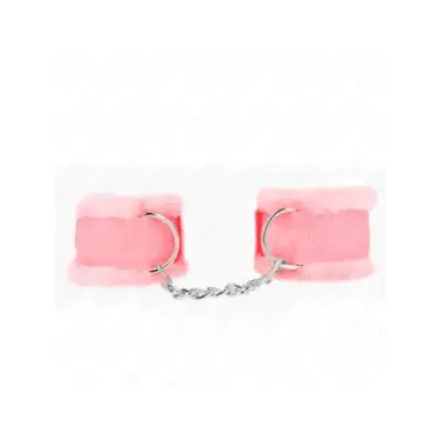 Kink Furry Lined Wrist Restraints Pink Adjustable 17-31 Cm X 7 Cm