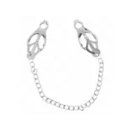 Kink Japanese Clover Nipple Clamps With Chain Silver 30 Cm