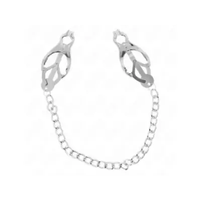 Kink Japanese Clover Nipple Clamps With Chain Silver 30 Cm
