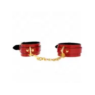 Kink Joanna Angel Wrist Cuffs Red Adjustable With Gold Chain 16.5-26 Cm X 4 Cm