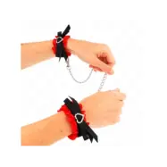 Kink Lace Elastic Wrist Restraints Red Heart Details Adjustable 22-35 Cm