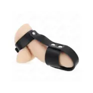 Kink Leather Penis Cage Ring With Adjustable Ball Divider