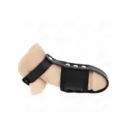 Kink Leather Penis Cage Ring With Adjustable Coated Ball Divider Strap