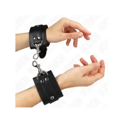 Kink Lockable Dungeon Wrist Restraints Black Adjustable 21-28 Cm X 5.5 Cm