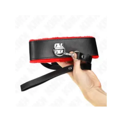 Kink Necklace With Belt 116 Cm With Red Leather Strap Adjustable 40-48 Cm X 6 Cm