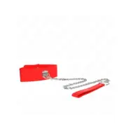 Kink Necklace With Belt 65 Cm With Wide Red Strap Adjustable 33.5-41 Cm X 5 Cm