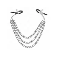 Kink Nipple Clamps With 3 Chains Black 20/23/28 Cm