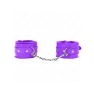 Kink Premium Fur Lined Wrist Restraints Purple With Purple Belt Adjustable 17-29 Cm X 6 Cm