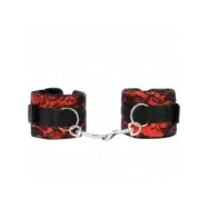 Kink Short Velvet Lace Wrist Restraints And Nylon Bind Red / Black 23 X 6.5 Cm