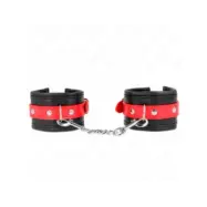Kink Wrist Restraints Black With Red Belt Adjustable 17-28 Cm X 6 Cm