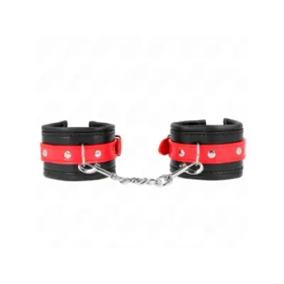Kink Wrist Restraints Black With Red Belt Adjustable 17-28 Cm X 6 Cm