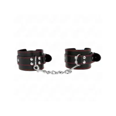 Kink Wrist Restraints Black With Red Lining Adjustable 20-28 Cm X 5.5 Cm
