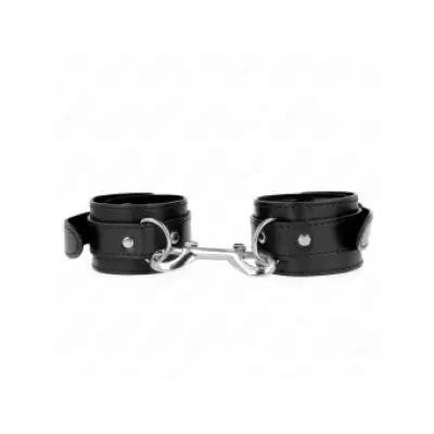 Kink Wrist Restraints-Single Rivet Row Black Adjustable 17-28 Cm X 5 Cm