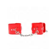 Kink Wrist Restraints With Padlock Closure Red Adjustable 16-23 Cm X 5.5 Cm