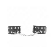 Kink Wristbands With Double Line Of Adjustable Studs Black