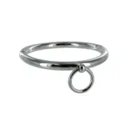 Metal Hard Bdsm Necklace With Ring 18Cm