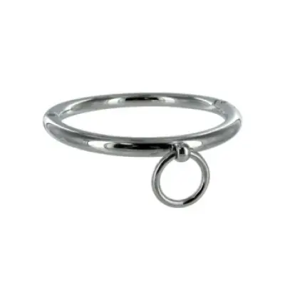 Metal Hard Bdsm Necklace With Ring 18Cm