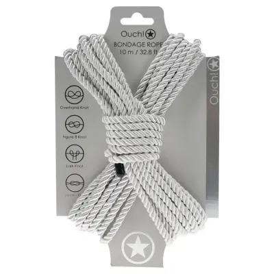 Ouch! - Polyester Bondage Rope - Silver - 10m