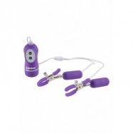 10 FUNCT VIBR NIPPLE CLAMPS PURPLE