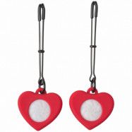 Charmed Light Up Heart Tweezer Bröstklämmor - Red